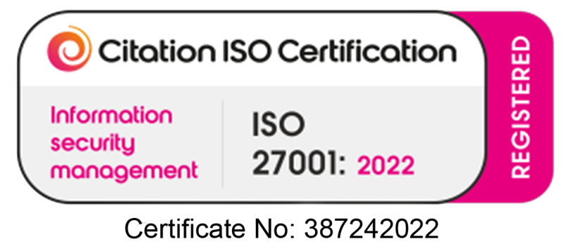 Image of joint ISO 27001 and Cyber Essentials certification logos